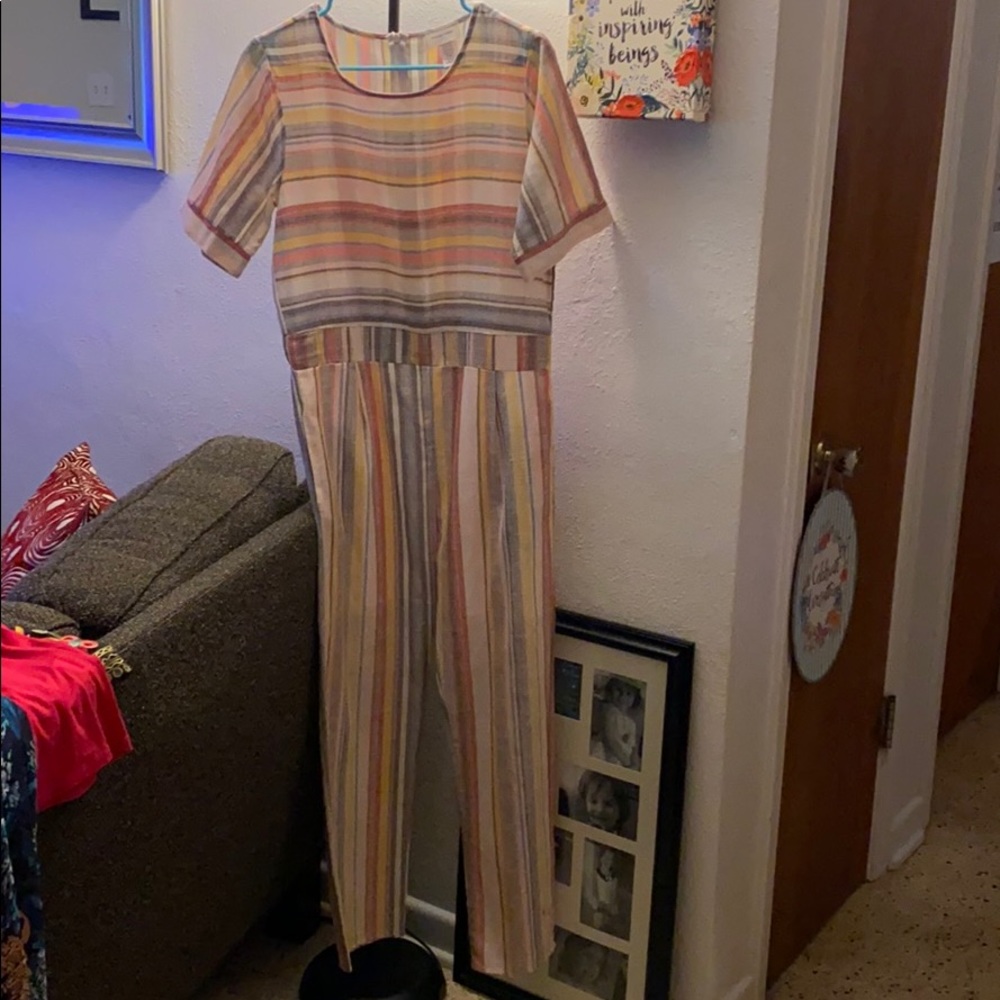Womens Striped Jumpsuit